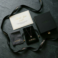 Kit d'emballage de bijoux personnalisé tout-en-un, boîte rigide de qualité supérieure, pochette en daim, ruban, carte de remerciement, chiffon de polissage