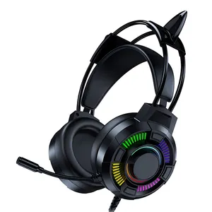 Gaming Headset PS4 Headset 3.5mm Stereo Wired Over-Head Gaming Headphone,RGB Rainbow Backlit Headphone Profissional