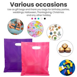 Sacs de shopping en plastique personnalisés avec logo imprimé, poignée découpée en LDPE, sacs cadeaux pour boutique de vêtements de détail - Product Image 5