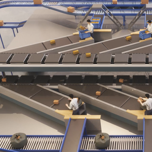 Cimc pteris tuyến tính crossbelt sắp xếp phân loại giải pháp hẹp vành đai phân loại Máy bưu kiện Phân Loại hệ thống vành đai băng tải máy - Product Image 3