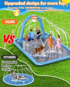 Alberca de Agua Inflable 2 en 1 Mejorada con Aro de Baloncesto, Tamaño Familiar Extra Grande para Niños - Product Image 2