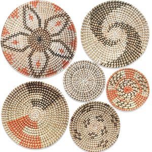 Seagrass mur panier plaque décor marocain plâtre décoration moyen-orient maison <span class=keywords><strong>osier</strong></span> décorations blanc macramé poches - Product Image 2