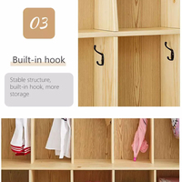 Armoire suspendue Montessori pour vêtements de maternelle, mobilier de salle de classe, casier de garderie, rangement 5 étagères pour vêtements et chaussures