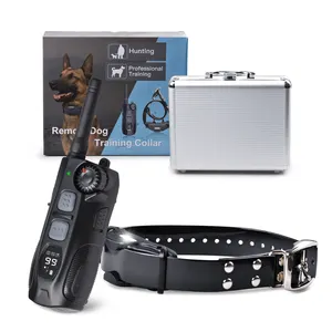 Équipement de dressage de chien k9 1.25 Mile Range Vibration, Shock et Beeper collier de dressage de chien à distance personnalisé