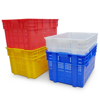 Caisses en plastique à mailles empilables et emboîtables, bacs de rangement en HDPE, durables, résistantes à la charge, personnalisées, de haute qualité, pour les fermes et les supermarchés