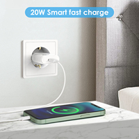 Cargador GaN de 20W, Delgado y Portátil, Enchufe Plegable, Mini Puerto USB Dual, Bloque de Carga Rápida para Teléfono Móvil y Pulsera