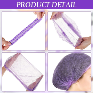 Gorro de polvo elástico no tejido desechable de 21 pulgadas, redes para el cabello para trabajadores de servicio de alimentos, laboratorios de cocina y gorro de ducha de salón de belleza - Product Image 3