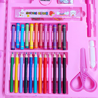 Ensemble de dessin et de peinture de 86 pièces, boîte personnalisée, emballage en plastique, matériau de couleur, type d'origine, écriture, ensemble d'art coloré pour enfants