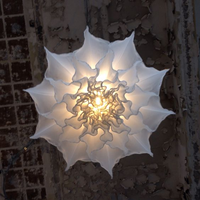 Lustre suspendu dynamique en forme de pivoine pour plafond, éclairage mécanique pour ingénierie, avec mouvement haut-bas