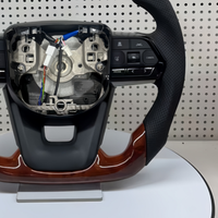 Volante de Cuero y Madera de Durazno Personalizado para Toyota Hilux, Tundra, Land Cruiser, Prado, FJ, Highlander, LC200, LC300, Prado