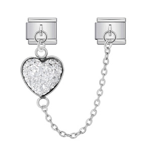 Double Hook Modular Bracelet <b>Chain</b> Heart Pendant <b>Titanium</b> Steel Jewelry Findings For DIY Watch Strap Accessory - Product Image 2