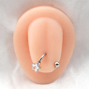 Pendientes de Joyería Fina Antideslustre, Tipo Stud, Diseño de Estrella Espiral, Inspirado en Diseñadores, <span class=keywords><strong>Piercing</strong></span> para Labio y <span class=keywords><strong>Frenillo</strong></span> Lingual - Product Image 2
