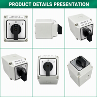 WNZJ LW28-20A 1-0-2 Interrupteur Rotatif à Came Industriel Électrique 230-440V 20A Gris Extérieur IP65 Étanche Certifié CE