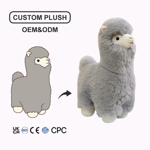 Peluche d'alpaga réaliste personnalisée, douce, en fausse fourrure haute densité au toucher soyeux, animal en peluche, vente en gros, usine OEM ODM - Product Image 1