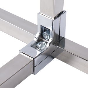 25x25mm वर्ग पाइप कनेक्टर्स स्टील पाइप फास्टनरों clamps टी फास्टनरों संयुक्त रैक - Product Image 5