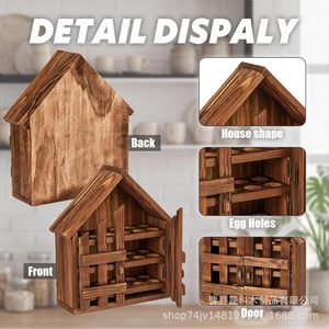 Wooden Egg Storage Rack Chicken Coop Shape Multi Layer Fresh Keeping Organizer For <b>Kitchen</b> Food Storage - Product Image 4