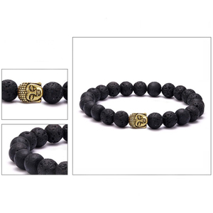 Aliexpress <span class=keywords><strong>venta</strong></span> espiritual Buda <span class=keywords><strong>de</strong></span> oro <span class=keywords><strong>cabeza</strong></span> <span class=keywords><strong>de</strong></span> <span class=keywords><strong>Lava</strong></span> pulsera <span class=keywords><strong>de</strong></span> cuentas <span class=keywords><strong>de</strong></span> piedra - Product Image 2