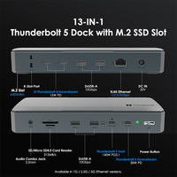 Station d'accueil Thunderbolt 5 13-en-1, 120 Gbps, triple écran, 140 W PD 3.1