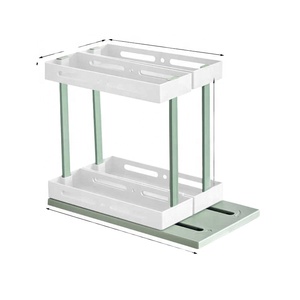 Estante extraíble giratorio multifuncional para encimera de cocina, organizador para debajo del fregadero, estante organizador para armario de baño y baño - Product Image 1