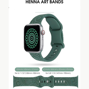 Art <span class=keywords><strong>Radium</strong></span> แกะสลักลายนูนรูปแบบซิลิโคนนาฬิกาสําหรับ Apple <span class=keywords><strong>Watch</strong></span> Series 6 7 8 9 สายเปลี่ยน - Product Image 5