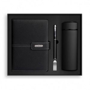 Sets de Regalo de Cuadernos de Cuero Corporativos al por Mayor con Botella, Cuaderno de Lujo Personalizable A5, Caja de Regalo con Bolígrafo y USB - Product Image 3