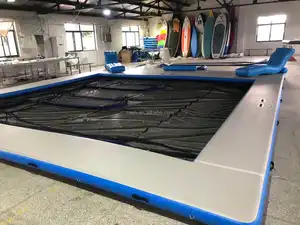 Aufblasbarer Pool für Wasser unterhaltung im Freien mit Netz-Doppelschicht-Luftbahn schwimmende Matte Insel Yacht Meer Schwimmbad