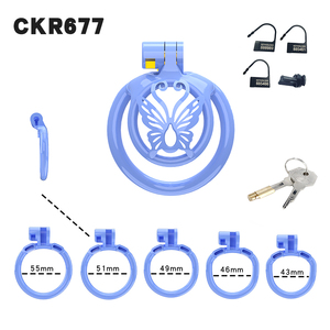 <span class=keywords><strong>Mini</strong></span> plat en plastique esclave mâle dispositif de chasteté Cock Bondage Cage avec 5 anneaux jouets sexuels pour adultes pour hommes - Product Image 6