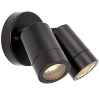 Lampe murale extérieure décorative en acier inoxydable, étanche, réglable, à 2 têtes, en verre trempé, GU10 35W 2700K