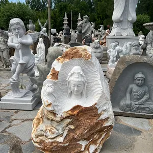 जीवन आकार संगमरमर की मूर्ति बुद्ध सफेद पत्थर की आकृति वाली मूर्ति को अनुकूलित करें