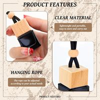 Diffuseur de parfum pour voiture en verre noir de 8 ml avec logo imprimé sur écran personnalisé, bouteille carrée avec couvercle en bois, emballage en carton