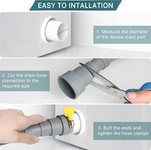 Tuyau de vidange flexible en PVC pour machine à laver Tuyau d'eau d'aspiration ondulé en tailles 1.5m 2m 3m 4m 5m Source d'alimentation manuelle - Product Image 5