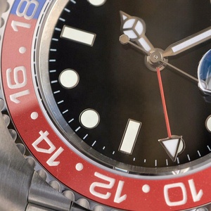 Montre mécanique automatique à double fuseau horaire en acier inoxydable 904L <span class=keywords><strong>de</strong></span> haute qualité, <span class=keywords><strong>lunette</strong></span> en céramique rouge et bleue, montre lumineuse, montre <span class=keywords><strong>de</strong></span> sport pour hommes d'affaires - Product Image 4
