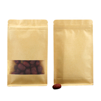 Sachet en papier kraft avec fermeture éclair refermable, écologique, de qualité alimentaire, pour noix, café, sucre, sushi, pizza, gelée, stockage en plastique