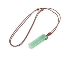 Yeni sıcak şifa taşı el yapımı düğümlü mumlu halat uzun düzensiz dikdörtgen taş kristal kolye kolye çift hediyeler - Product Image 5