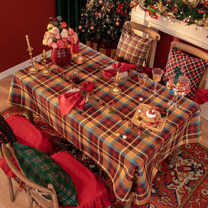 Modern White Wedding Decorative Plaid Cotton Rectangle <b>Tablecloth</b> Reusable PE Fabric Red for <b>Party</b> <b>Tablecloth</b> - Product Image 5