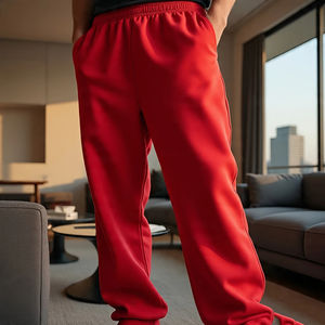 Pantalones de chándal holgados cómodos, pantalones de lavado ácido de doble cintura, pantalones de pierna recta de lana, pantalones de chándal de lavado ácido Vintage para hombres - Product Image 5