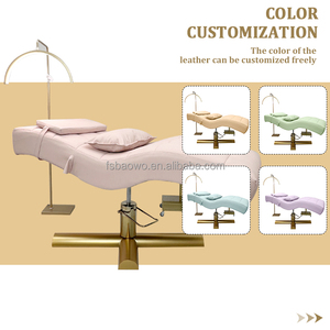 Cama Curva Reclinable de Lujo para Extensiones de Pestañas y Tratamientos Faciales para Salón, Personalizable en Color Rosa - Product Image 5