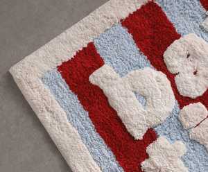 Tapis de bain antidérapant en coton avec logo personnalisé, absorbant, écologique, doux, texte brodé, nouveauté, fabriqué à la machine pour salle de bain et maison - Product Image 6