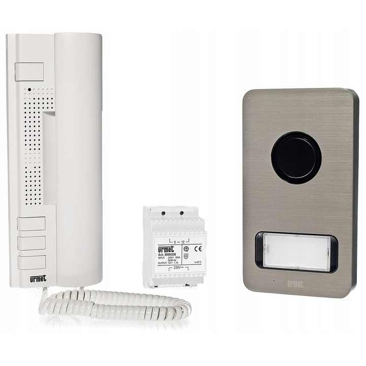 Urmet 230V Kit interfono unifamiliare Mikra Utopia Videocamera a 2 fili per videocamera a colori per visione notturna Mod. 1122/31 per Tuya