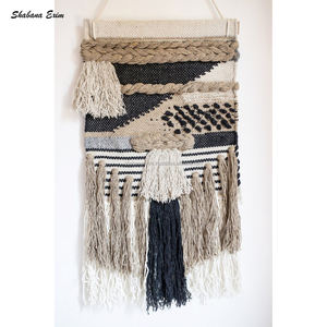 Tapisserie murale avec pompon, en coton et macramé, style bohème, nordique, Art fait à la main, pour la maison, nouvelle collection - Product Image 2