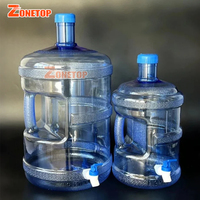 Réservoir d'eau en plastique réutilisable de 18 litres, 18 litres, 19 litres, 20 litres, 5 gallons, avec robinet, en vente