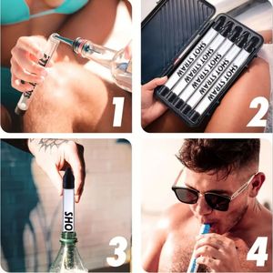 Shot <b>Straw</b> 7 Inch <b>Plastic</b> Reusable <b>Drinking</b> <b>Straw</b> For Alcohol Storage And Sipping - Product Image 3