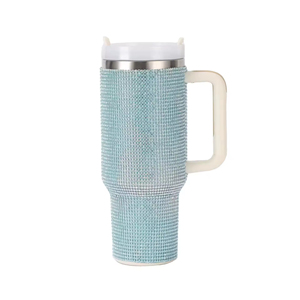 Glam Stainless Steel Tumbler 40 Oz With Handle Glitter Vacuum Flask Travel <b>Mug</b> Pink Blue Silver <b>Gold</b> Rose <b>Gold</b> Black Brown - Product Image 5