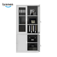 Armoire de classement métallique ignifuge la plus populaire pour le bureau, avec porte en verre