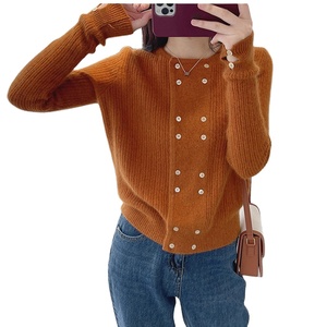 Bán Buôn Tùy Chỉnh Nhãn Hỗ Trợ Phụ Nữ Của Mùa Thu 5 Màu Sắc Cardigan Mở Phía Trước Đôi Ngực Dệt Kim Mặc Giản Dị Dệt Kim Cardigan - Product Image 2