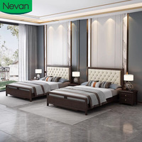 Nouveau style chinois Derniers modèles de lits en bois Lit en bois massif de luxe avec rangement pour meubles de chambre à coucher à prix d'usine