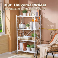 Multifunktion ales faltbares Metall lager regal Kostenlose mehr schicht ige Installation Küchen organisator Trolley Bücherregal für Wohnzimmer