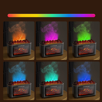 Diffuseurs d'huiles essentielles portables 2026, 7 couleurs LED, lumière nocturne, USB, ultrasonique, effet flamme de feu, diffuseur d'arômes d'air