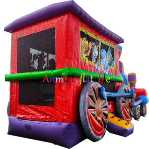 Parc de <span class=keywords><strong>jeux</strong></span> extérieur sur le thème du <span class=keywords><strong>train</strong></span> animalier - Parc d'attractions gonflable avec toboggan et parcours d'obstacles pour enfants - <span class=keywords><strong>Jeux</strong></span> sportifs - Product Image 4