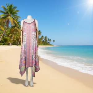 HDJ Women's Summer Beach Cover-up <b>Dress</b> Casual Swimwear Tunic Bathing Suit Sarong W23054-02 - Product Image 1